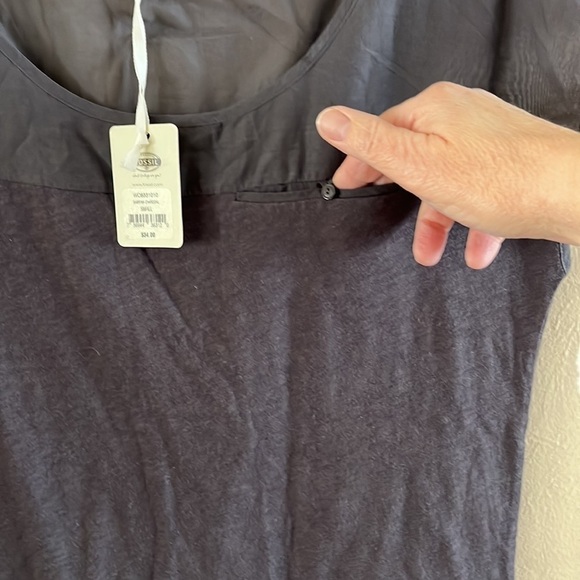 NWT Fossil Knit and Sheer Top Sabrina Charcoal Sleeveless Size Small - Picture 6 of 14